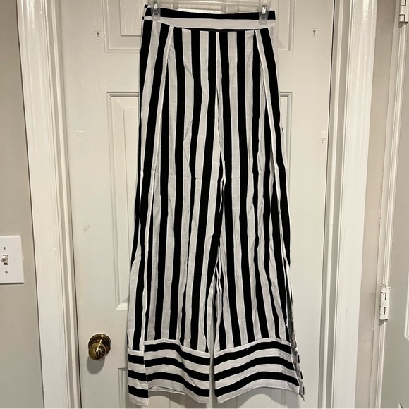 Do+Be Stripe Wide Leg Slit Pants Small H - Picture 6 of 7